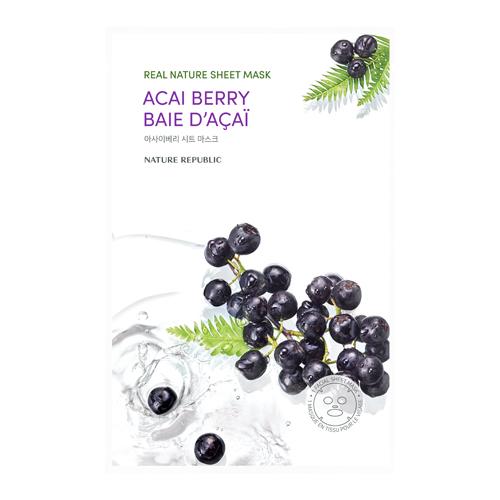 [1457] Nature Republic Real Nature Sheet Mask Acai Berry 23ml